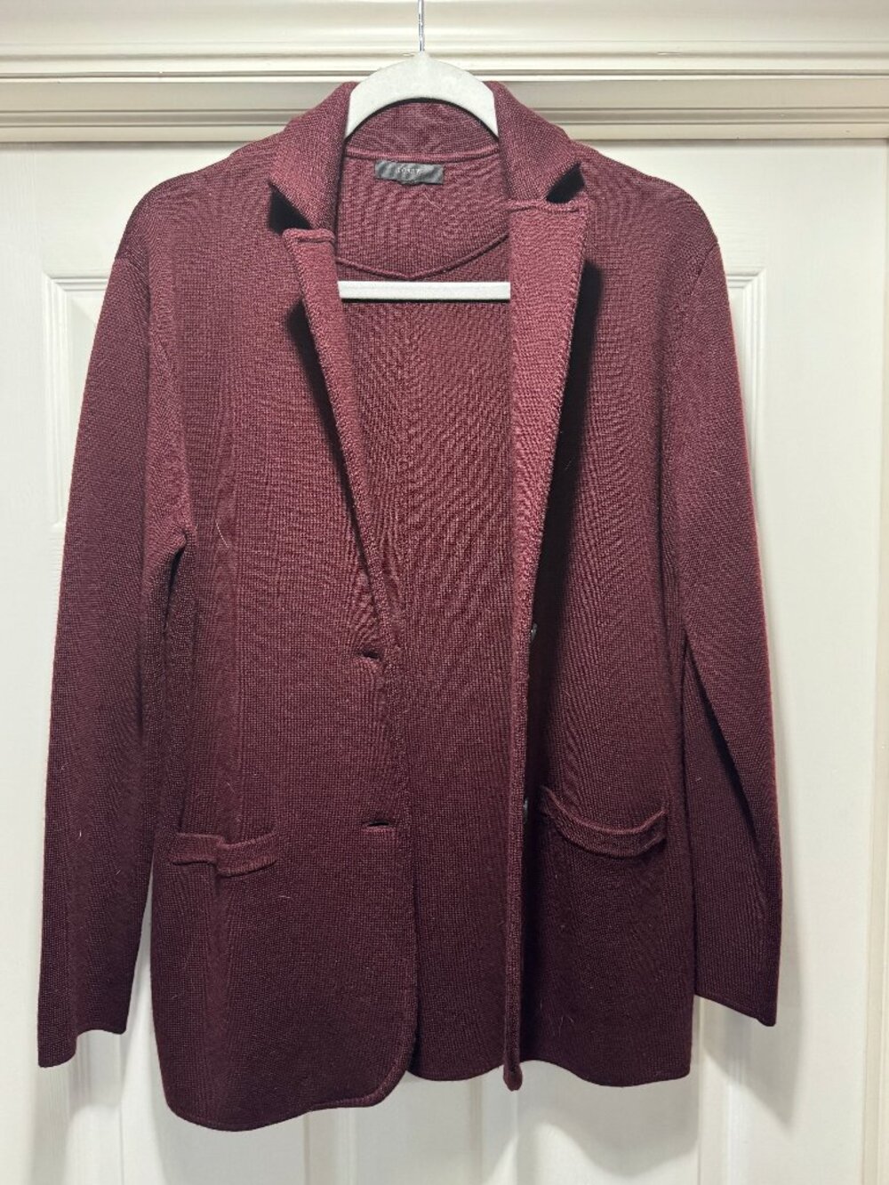 J. Crew Lightly Worn Burgundy Large Morino Wool Sweater